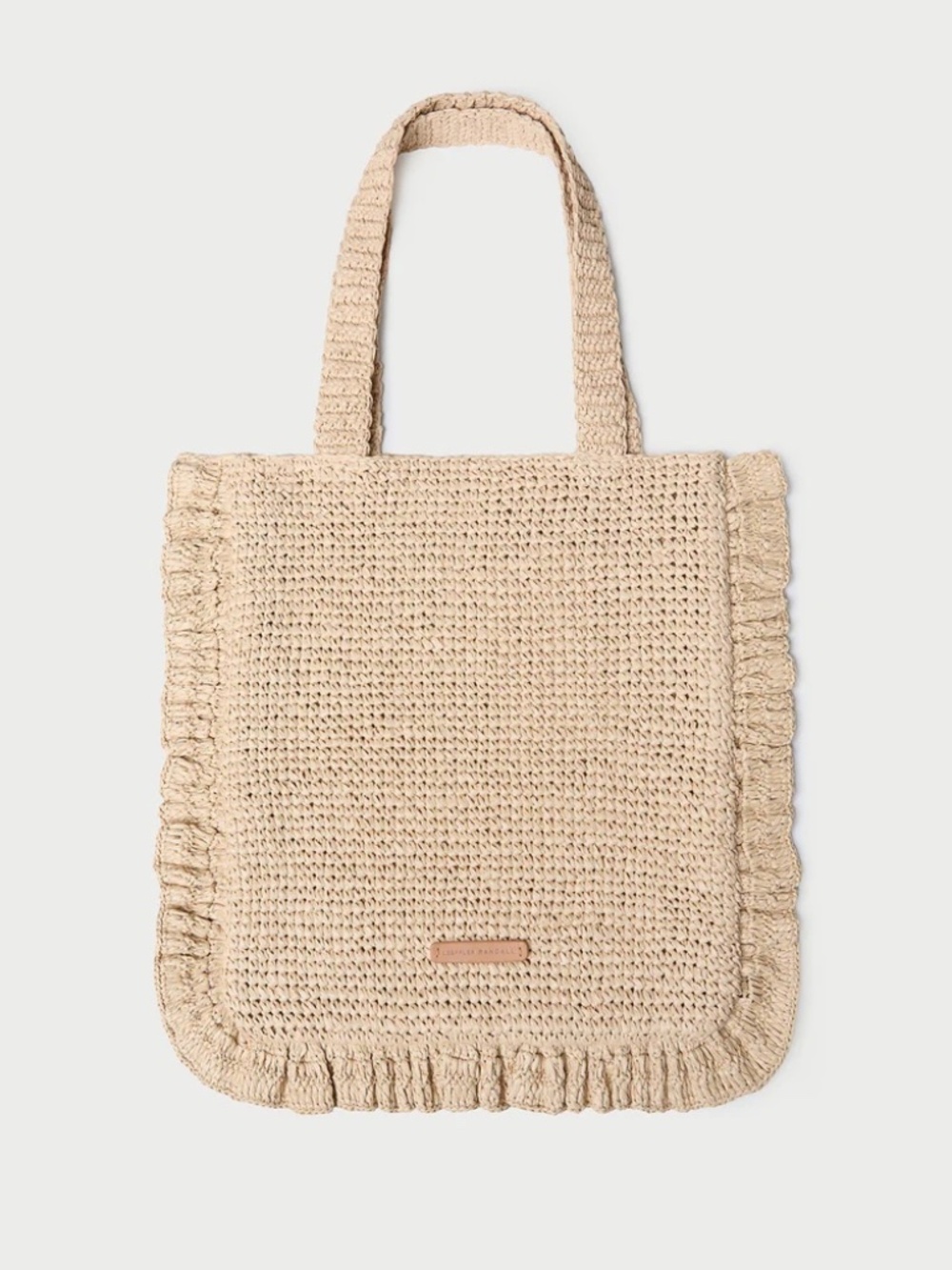 *NO OFFER* Loeffler randall Natural Crochet Ruffle Tote